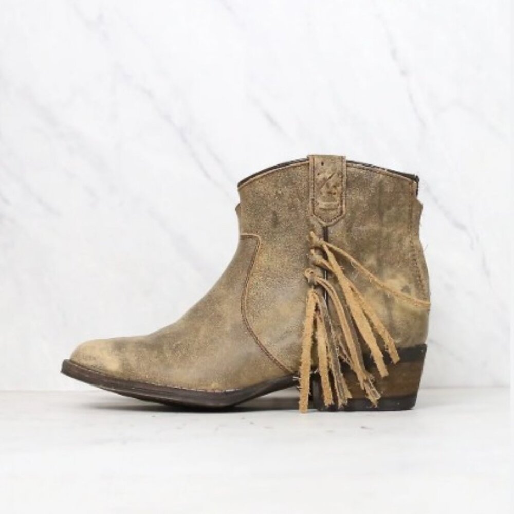 Very Volatile Lookout Fringe Leather Ankle Boots Size 7.5
